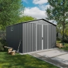 Domek narzędziowy metalowy NORDVIC 283x189 cm - Ocynkowany, Dwuspadowy Dach, Wentylacja, Light Grey